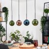 Gastor hanging light, globe light, pendant light blue, green, coppery, 4-light sources
