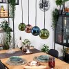 Gastor hanging light, globe light, pendant light blue, green, coppery, 4-light sources