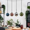 Gastor hanging light, globe light, pendant light blue, chrome, green, coppery, Smoke-coloured, 4-light sources