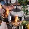 Gastor hanging light, globe light, pendant light blue, chrome, green, coppery, Smoke-coloured, 4-light sources