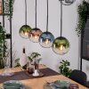 Gastor hanging light, globe light, pendant light blue, green, clear, coppery, 4-light sources