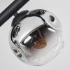 Ripoll ceiling light, globe light chrome, clear, Smoke-coloured, 6-light sources