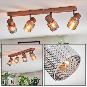 Nelar ceiling light, ceiling spotlight bronze, chrome, 4-light sources