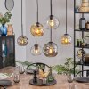 Ripoll hanging light, globe light, pendant light Amber, clear, Smoke-coloured, 6-light sources
