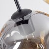 Ripoll hanging light, globe light, pendant light Amber, clear, Smoke-coloured, 6-light sources
