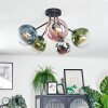 Gastor ceiling light, globe light 52 cm blue, chrome, green, clear, coppery, Smoke-coloured, 5-light sources