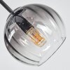 Koyoto ceiling light, globe light 52 cm clear, Smoke-coloured, 5-light sources