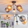 Koyoto ceiling light, globe light 52 cm Amber, clear, Smoke-coloured, 5-light sources