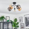 Koyoto ceiling light, globe light 52 cm Amber, clear, Smoke-coloured, 5-light sources
