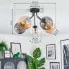 Koyoto ceiling light, globe light 52 cm Amber, clear, Smoke-coloured, 5-light sources