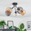 Koyoto ceiling light, globe light 52 cm Amber, clear, Smoke-coloured, 5-light sources
