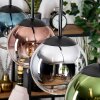 Gastor hanging light, globe light, pendant light blue, chrome, green, clear, coppery, Smoke-coloured, 4-light sources
