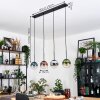 Gastor hanging light, globe light, pendant light blue, chrome, green, clear, coppery, Smoke-coloured, 4-light sources
