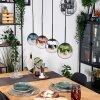 Gastor hanging light, globe light, pendant light blue, chrome, green, clear, coppery, Smoke-coloured, 4-light sources