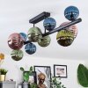 Chehalis ceiling light, globe light blue, green, coppery, 10-light sources