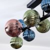 Chehalis ceiling light, globe light blue, green, coppery, 10-light sources