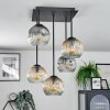 Ripoll ceiling light, globe light Amber, clear, Smoke-coloured, 5-light sources