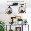 Ripoll ceiling light, globe light chrome, Smoke-coloured, 2-light sources
