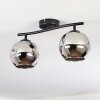 Ripoll ceiling light, globe light chrome, Smoke-coloured, 2-light sources