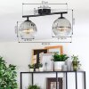 Ripoll ceiling light, globe light chrome, clear, Smoke-coloured, 2-light sources
