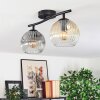 Ripoll ceiling light, globe light Amber, clear, Smoke-coloured, 2-light sources