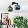 Koyoto ceiling light, globe light blue, green, 2-light sources