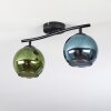 Koyoto ceiling light, globe light blue, green, 2-light sources