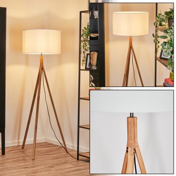 Flemming floor lamp Ecru, matt nickel, 1-light source