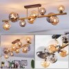 Chehalis ceiling light, globe light gold, black, 10-light sources