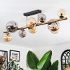 Chehalis ceiling light, globe light gold, black, 10-light sources