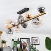 Chehalis ceiling light, globe light gold, black, 10-light sources