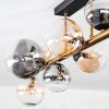 Chehalis ceiling light, globe light gold, black, 10-light sources