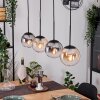 Gastor hanging light, globe light, pendant light Amber, clear, Smoke-coloured, 4-light sources