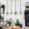 Gastor hanging light, globe light, pendant light Amber, clear, Smoke-coloured, 4-light sources