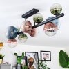 Chehalis ceiling light, globe light blue, green, clear, coppery, 10-light sources