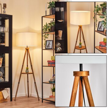 Flemming floor lamp brown, Ecru, black, 1-light source