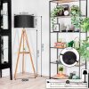 Flemming floor lamp Dark wood, black, 1-light source