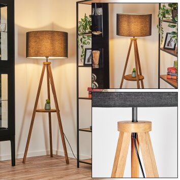 Flemming floor lamp Dark wood, black, 1-light source