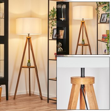 Flemming floor lamp Dark wood, black, 1-light source