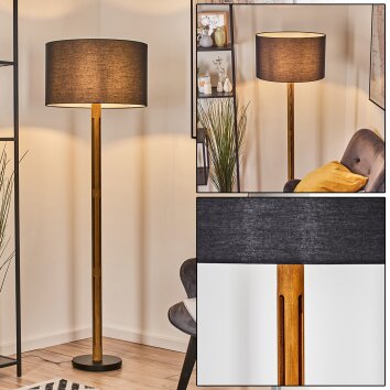 Flemming floor lamp brown, Ecru, black, 1-light source