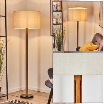 Flemming floor lamp brown, Ecru, black, 1-light source