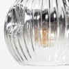 Ripoll ceiling light, globe light chrome, clear, Smoke-coloured, 6-light sources