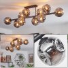 Ripoll ceiling light, globe light Smoke-coloured, 10-light sources