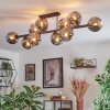 Ripoll ceiling light, globe light Smoke-coloured, 10-light sources