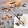 Ripoll ceiling light, globe light Amber, clear, Smoke-coloured, 10-light sources