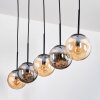 Gastor hanging light, globe light, pendant light Amber, Smoke-coloured, 5-light sources