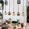 Gastor hanging light, globe light, pendant light Amber, Smoke-coloured, 5-light sources