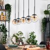 Gastor hanging light, globe light, pendant light Amber, clear, Smoke-coloured, 5-light sources
