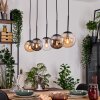 Gastor hanging light, globe light, pendant light Amber, clear, Smoke-coloured, 5-light sources