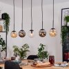 Gastor hanging light, globe light, pendant light Amber, clear, Smoke-coloured, 5-light sources